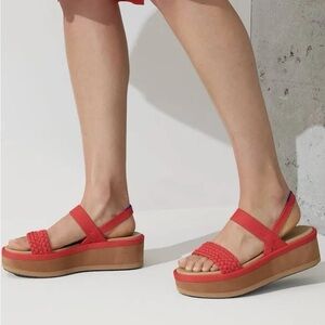Rothy's Red Woven Strap Sandals